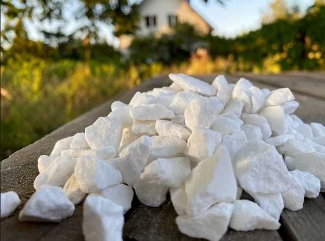 Śnieżnobiały Grys Thassos Mieniący się w słońcu 1000KG ŚLĄSK
