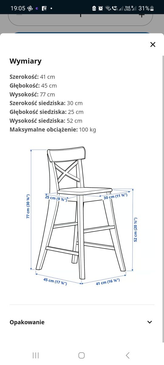 Krzesełko dziecięce IKEA INGOLF