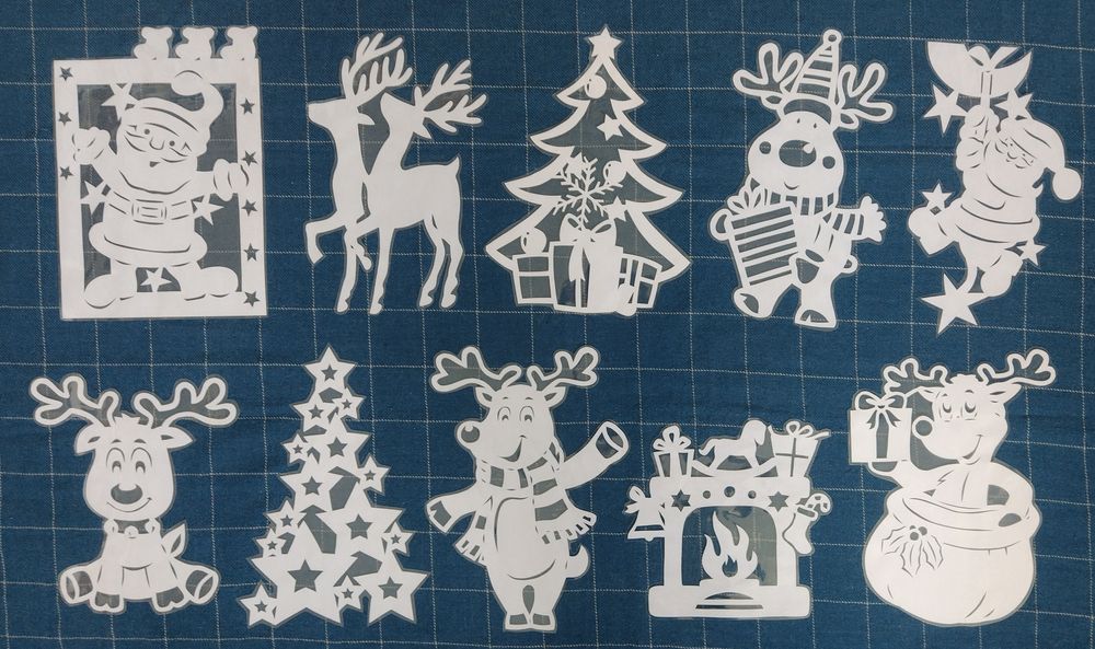 10 sztuk wycinanek bożonarodzeniowych dekoracja do szkoły przedszkola