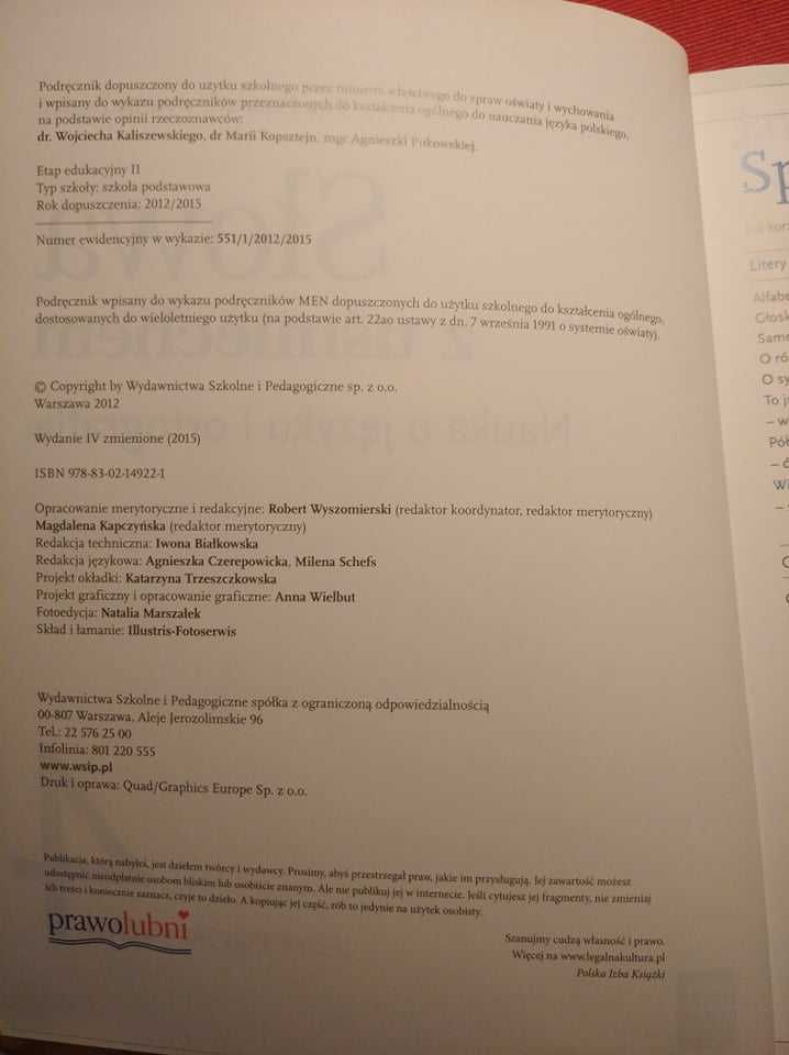 Słowa z uśmiechem 4 Język polski Nauka o języku ortografia
