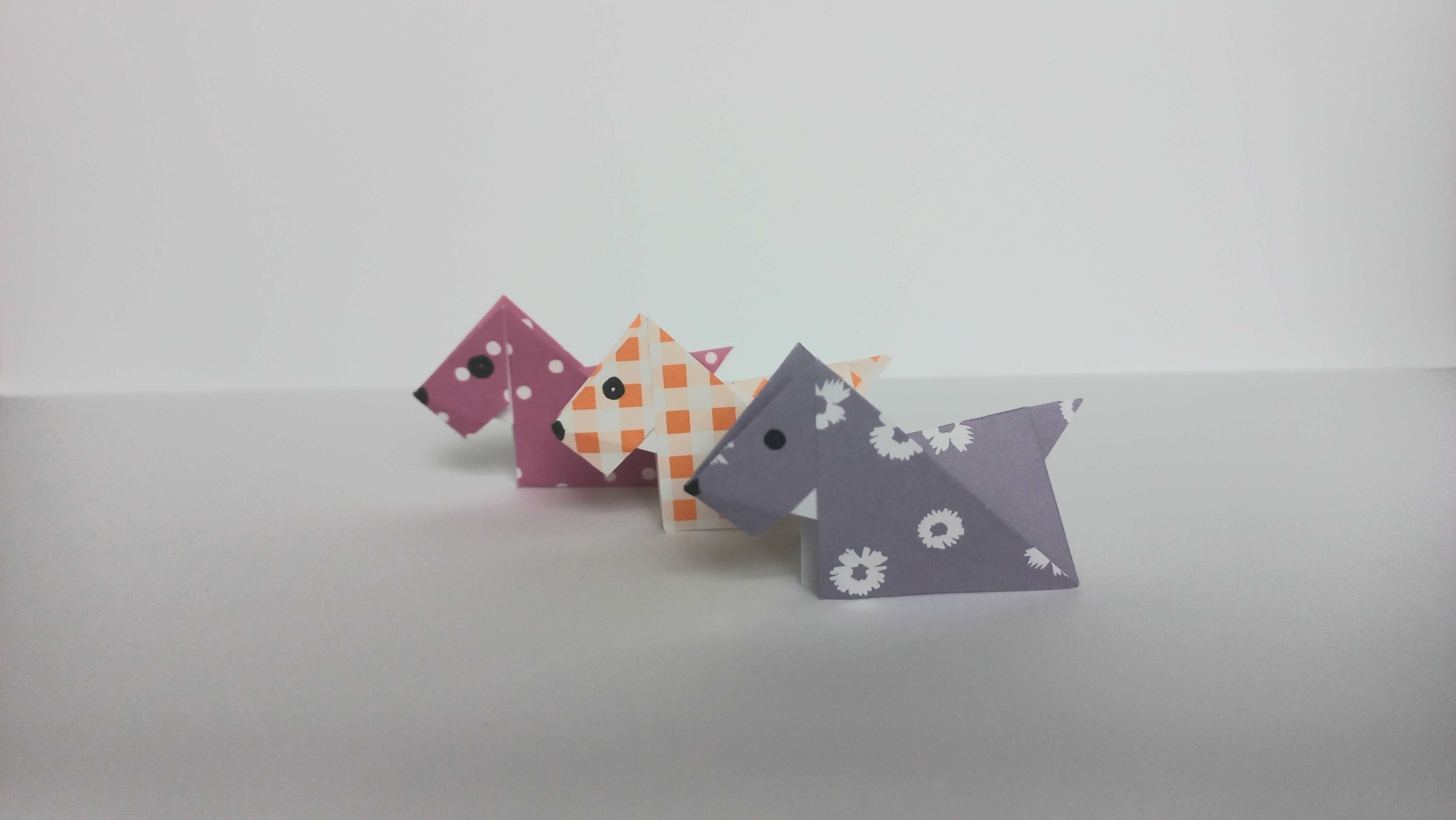 Origami pieski z papieru