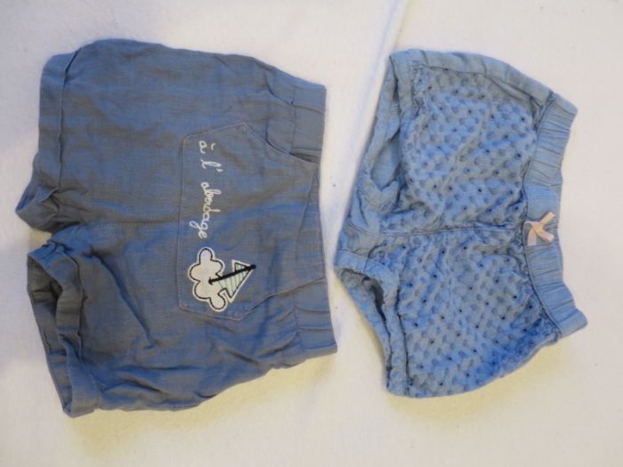 krótkie spodenki dziewczęce/ szorty 2szt, rozm 68, marki: H&M, Dp am