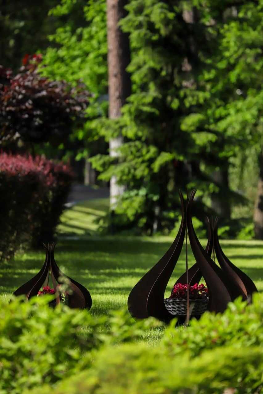 Садовий декор з металу три "Цибульки"