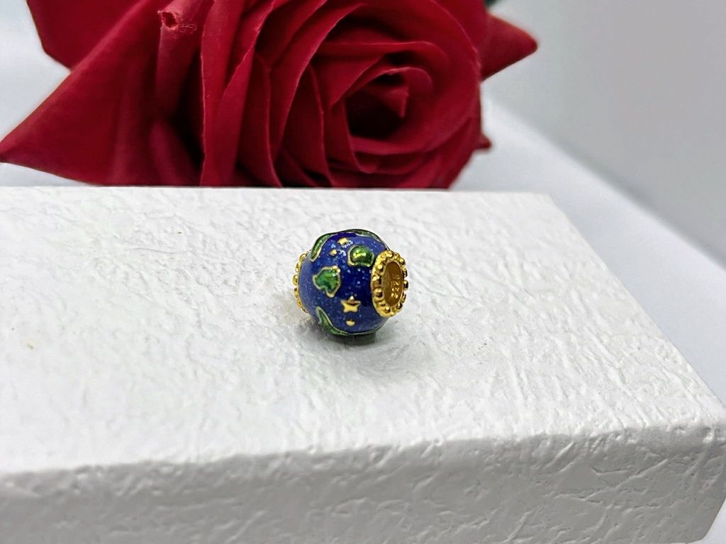 Charm's planeta ziemia kula srebro S925