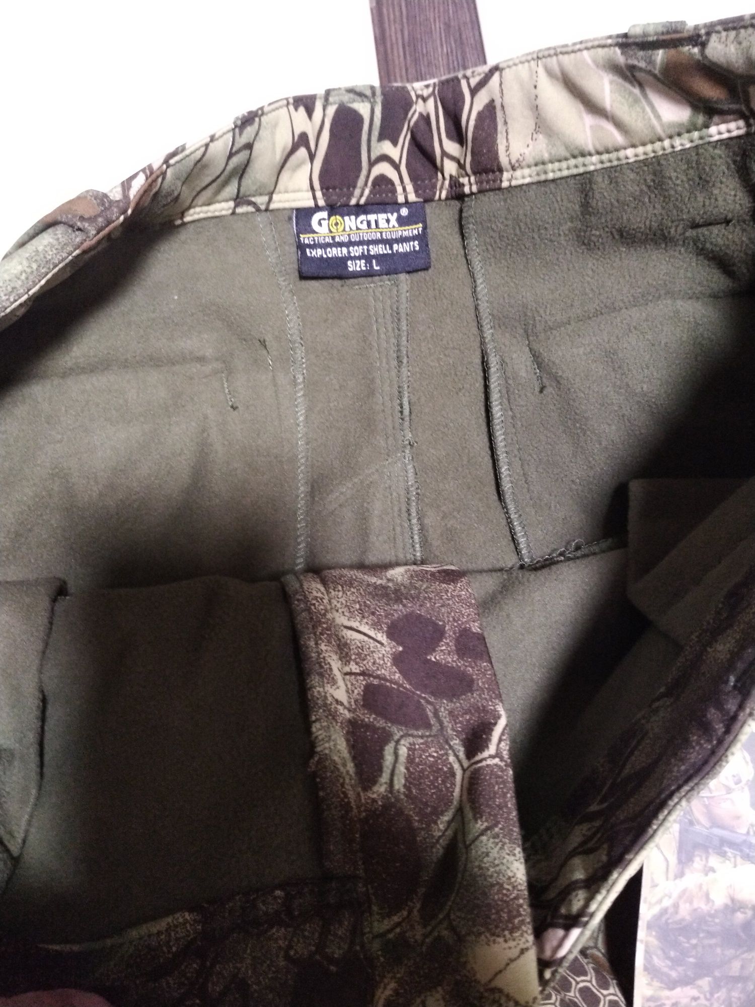 Штани тактичні з флісовою підкладкою skif tac softshell kryptek L