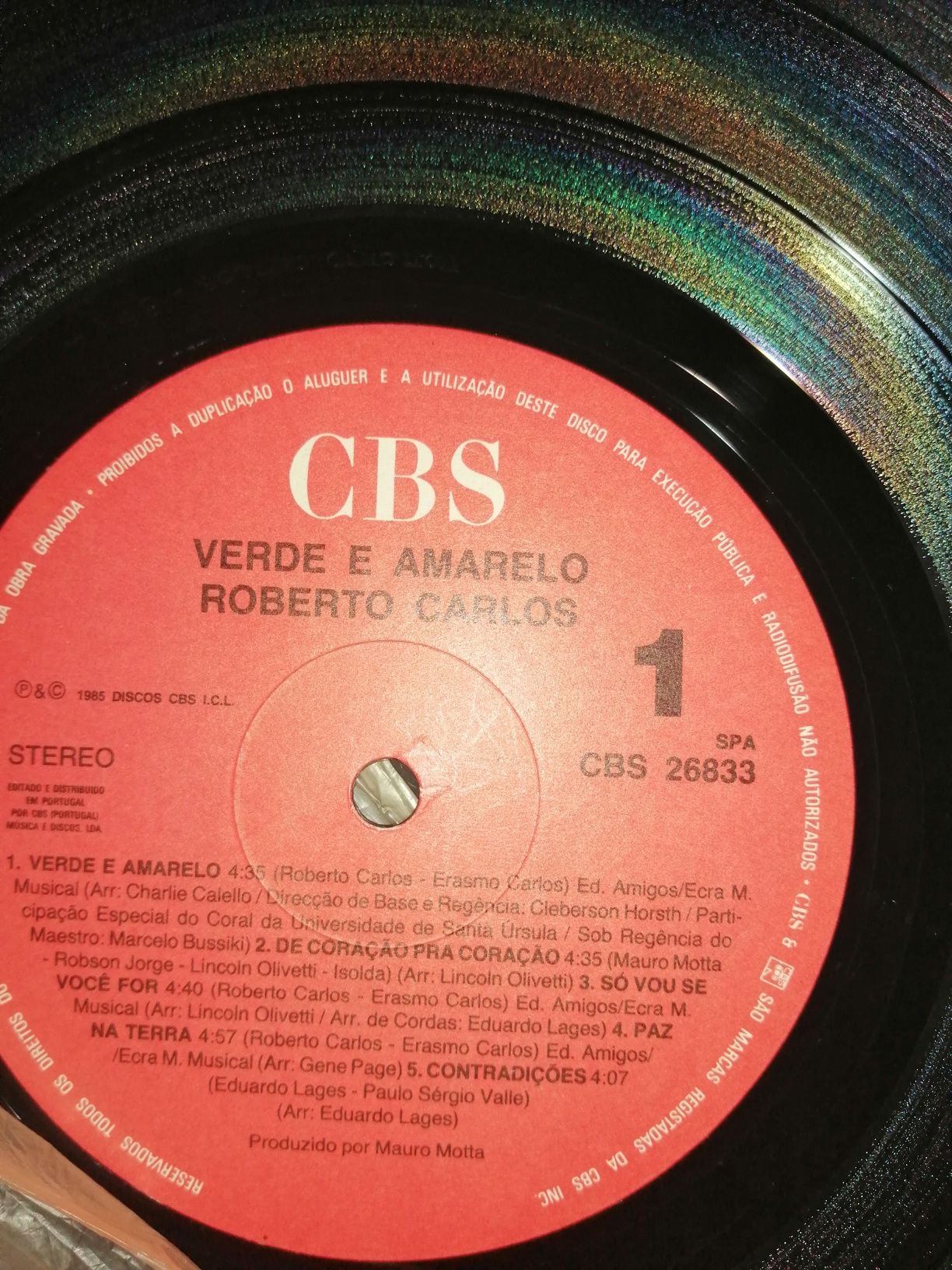 Roberto Carlos -Verde e Amarelo - Vinil  Como novo!	CBS 1985