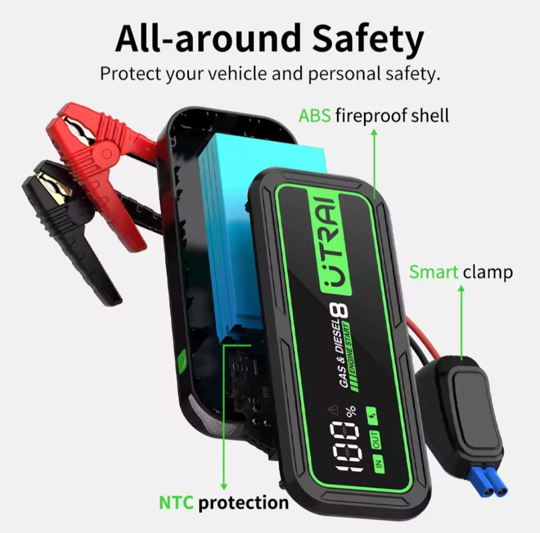 Powerbank jump starter Utrai JS8 12 V 3000A pojemność 20000mah