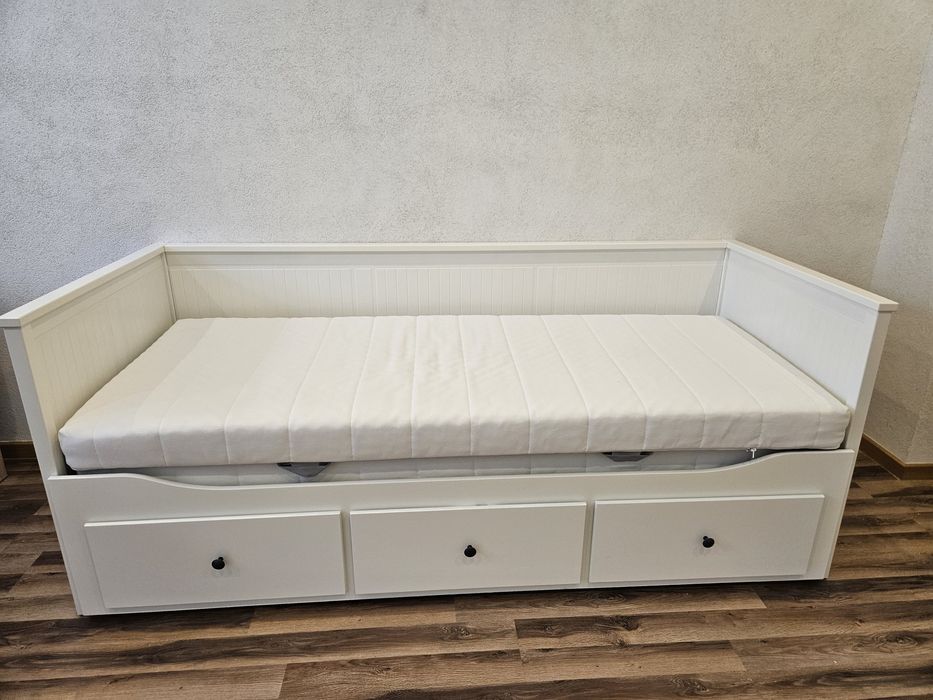 Lozko rozkladane IKEA HEMNES z trzema szufladami biale nieuzywane
