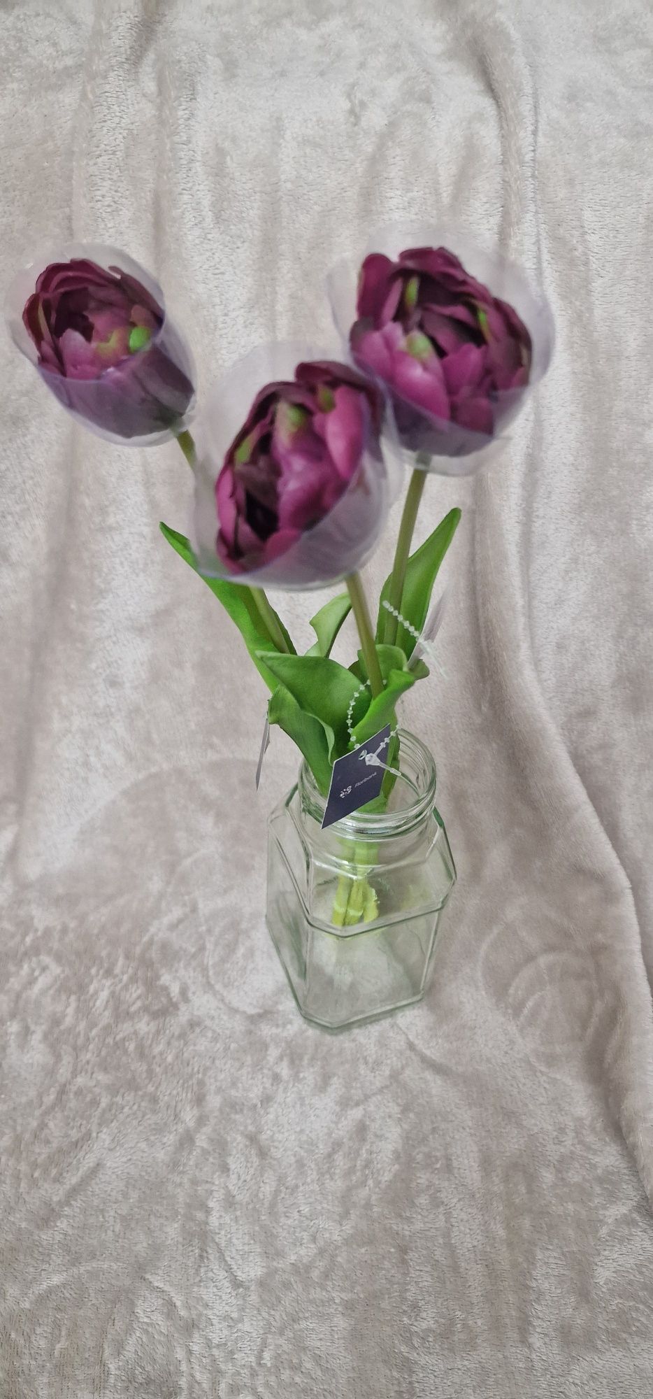 Fioletowy gumowy kwitnący tulipan - cena za 1 sztukę