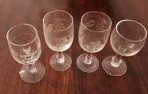 4 calices miniatura vintage