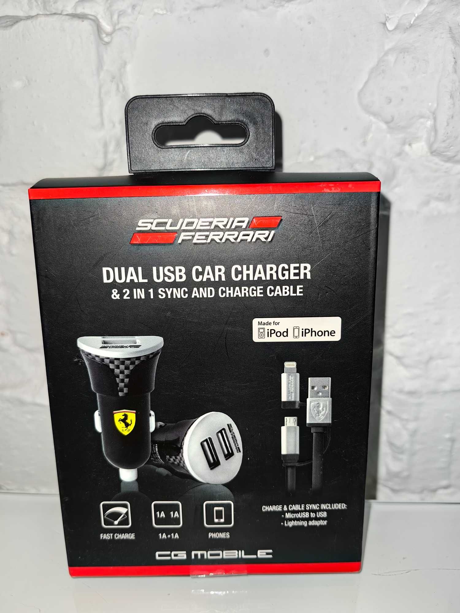 FERRARI Scuderia Dual car charger 2w1 ładowarka samochodowa