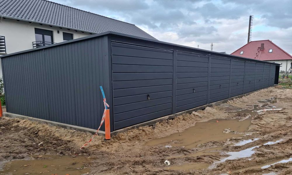 Garaż blaszany, garaż blaszak 3x5, kompleks garaży, parking - moduły
