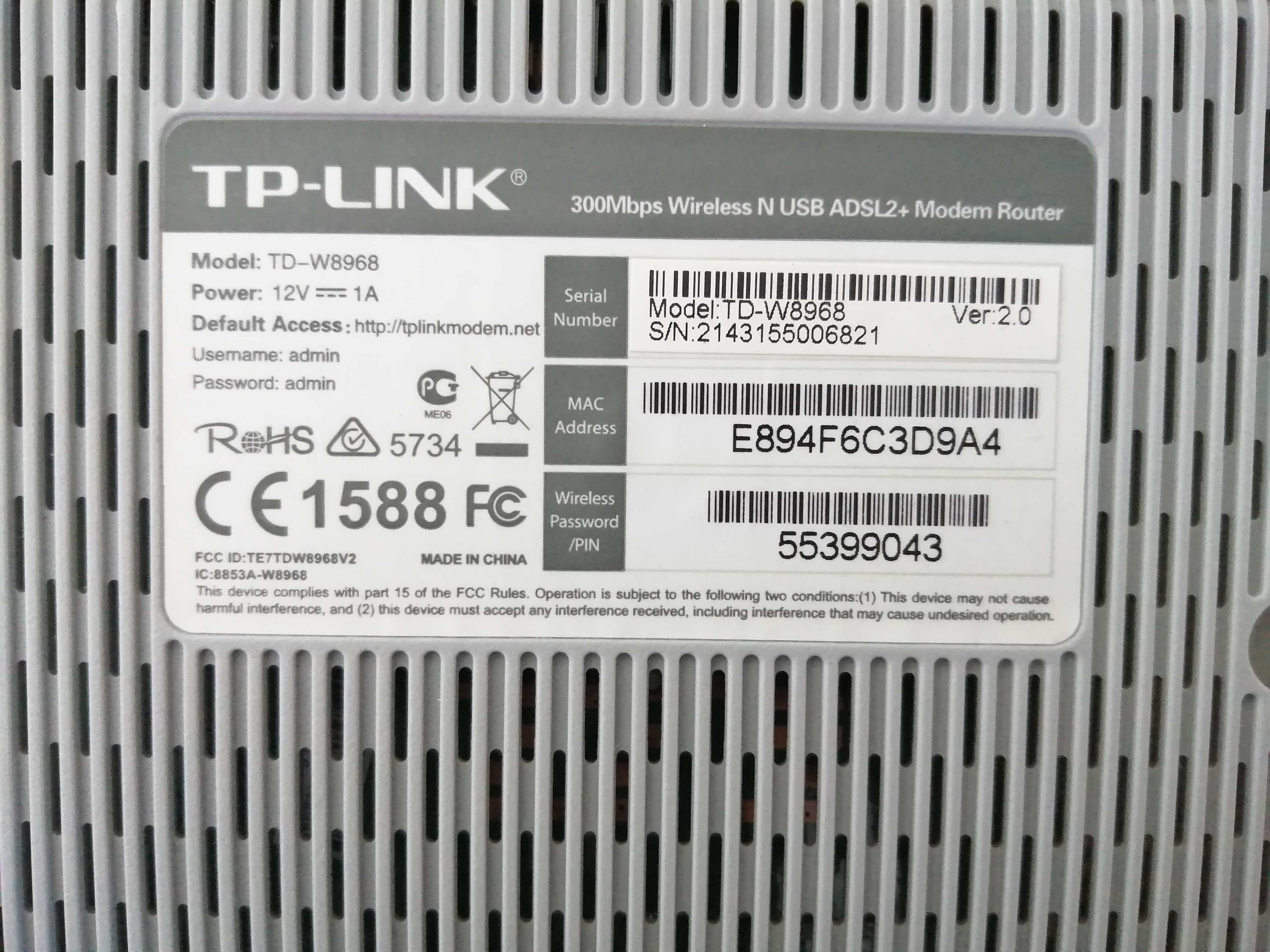 Router - modem TP link td-w8968