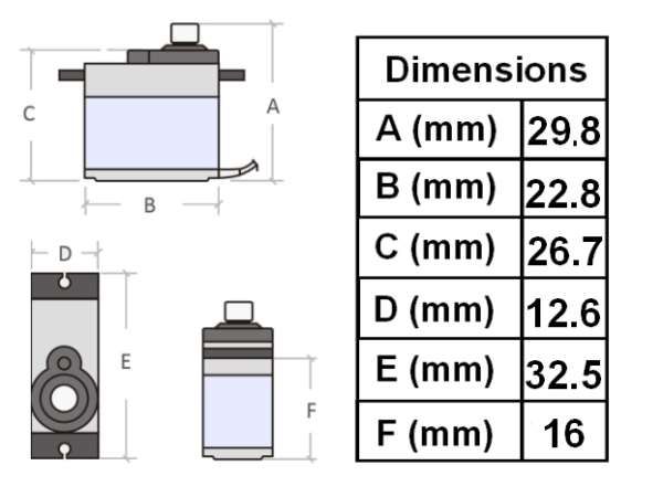 Mini Servo digital SG92R 9g 2,8Kg igual Tower Pro