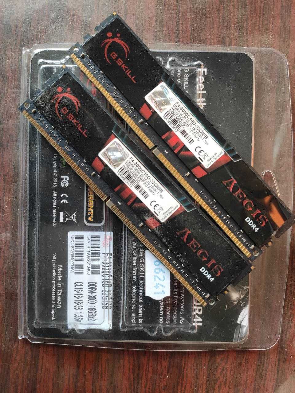 G.Skill Aegis DDR4 32GB (2x16GB) 3000 MHz (F4-3000C16D-32GISB)