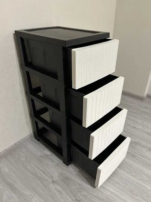 Комод Ротанг пластиковий 4 яруси 86.5х44.5х34.5 см R-Plastic