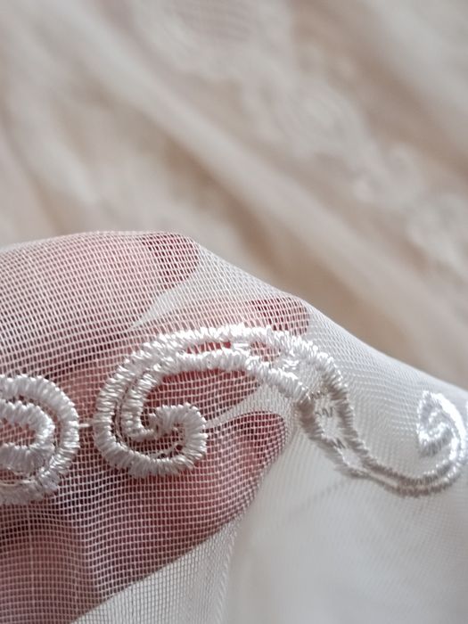 Тюль льон вишивка гладдю нова