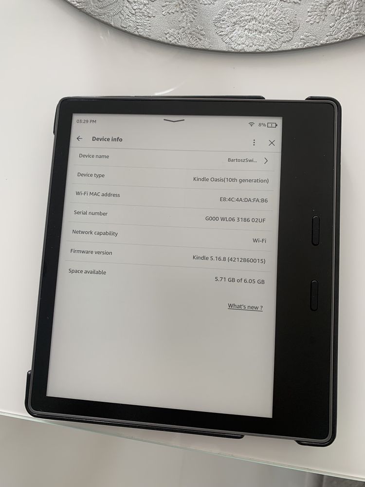 Kindle 3 oasis 10 gen.