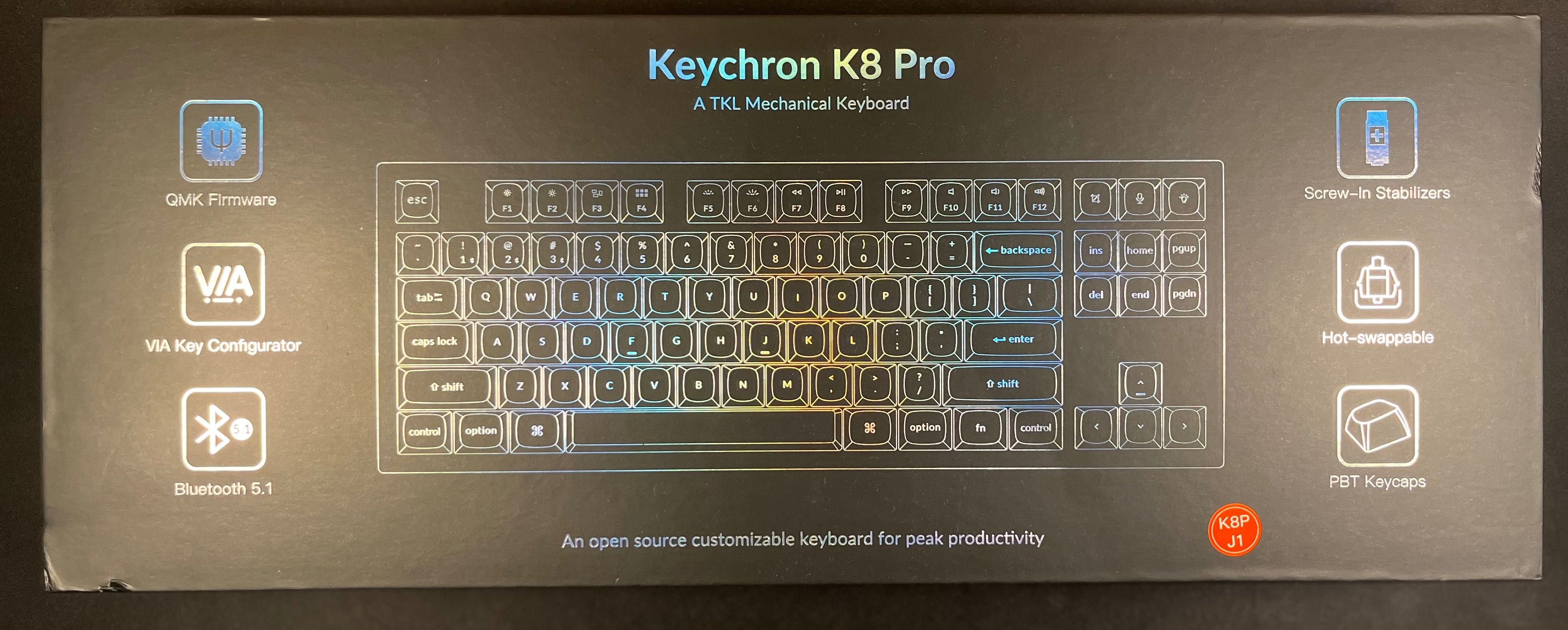 Klawiatura bezprzewodowa TKL - Keychron K8 PRO - K8P-J1