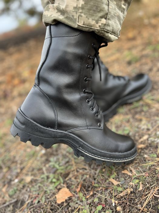 Берцы зимние кожаные / с мехом / Берці чорні зимові шкіряні / є опт