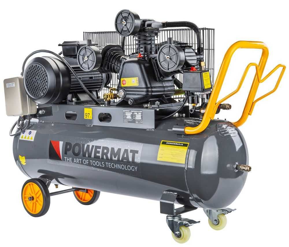 POWERMAT Kompresor Olejowy 100l Sprężarka 400v 650l/min + Wąż PM1304