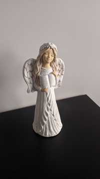 Figurka aniołek w wianku z książką nowa handmade anioł