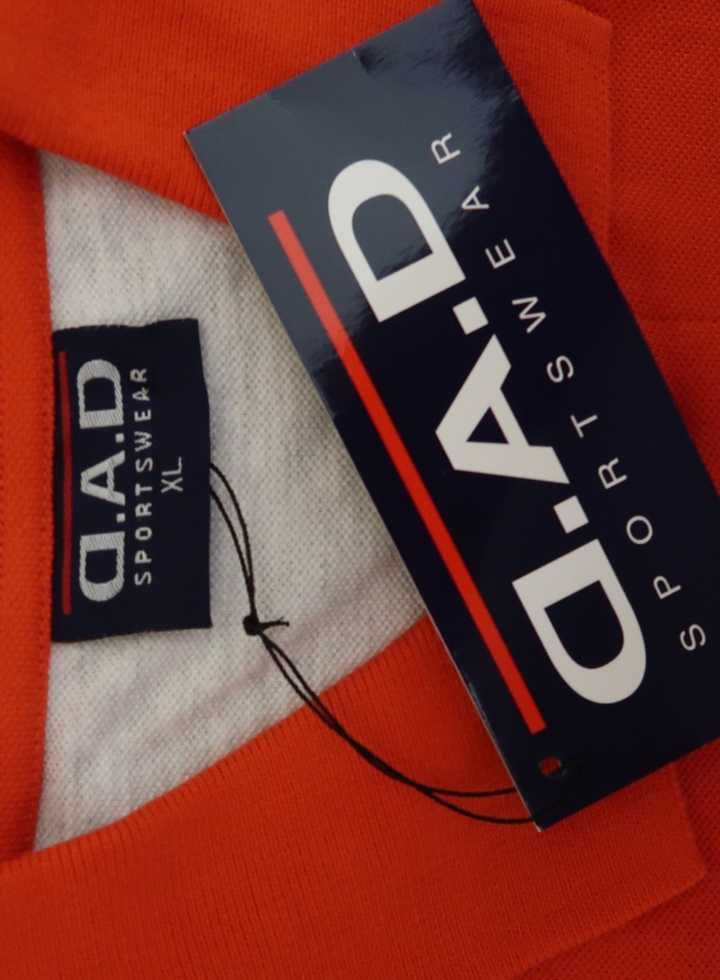 D.A.D. pomarańczowa koszulka polo męska Rozmiar XL 2XL bawełna nowa