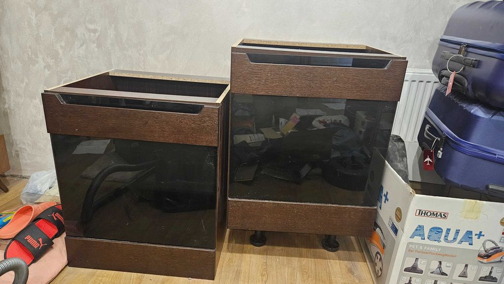 Komplet 2 szafki witrynki szkło mleczne cichy domyk