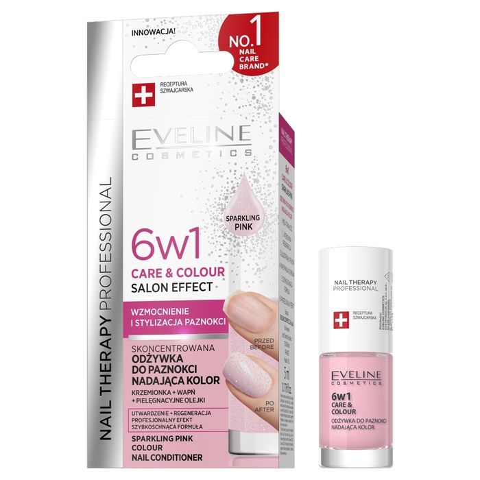 Eveline Cosmetics odżywka do paznokci nadająca kolor Sparkling Pink 5