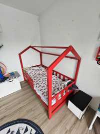 Łóżko domek 180x90cm czerwień strażacka