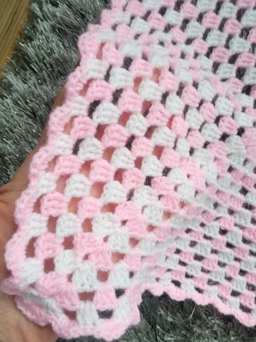 Kocyk na lato róż- biały