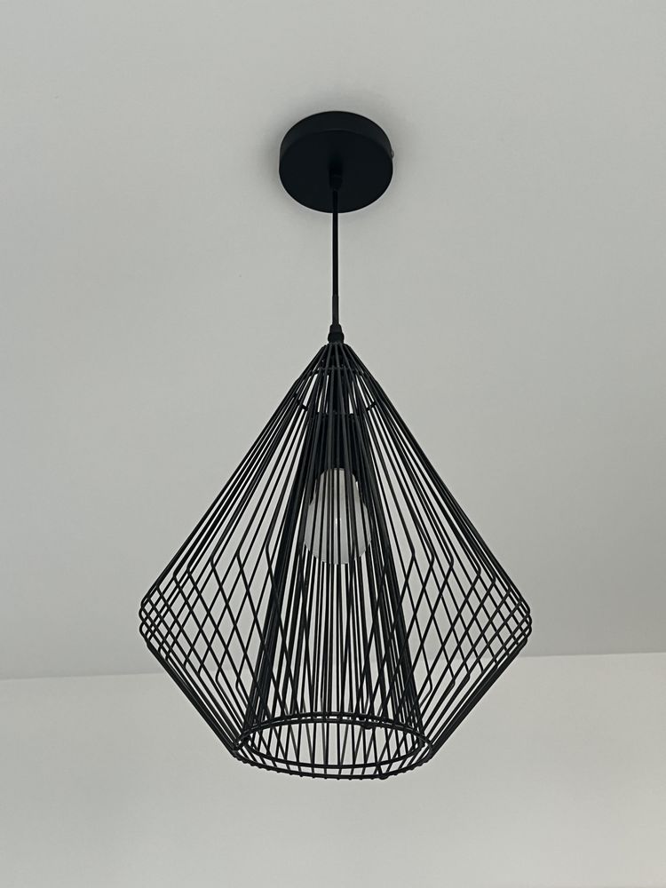 Zestaw lamp lampy czarne industrialne loft druciane wire