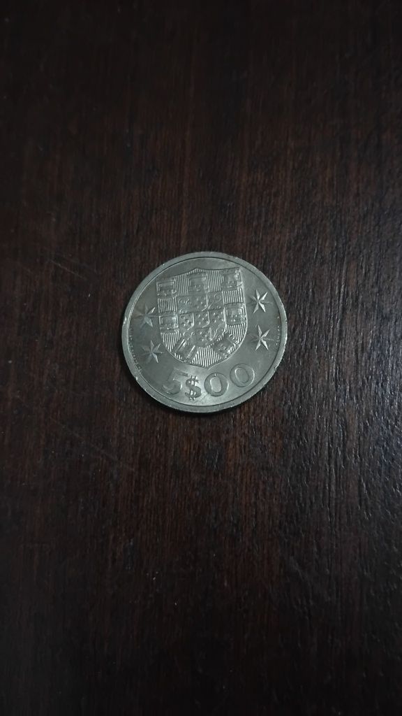 Moeda 5$00 1972 cupro niquel