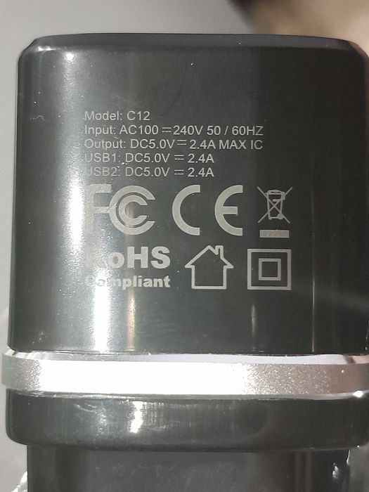 Ładowarka 2 portowa HOCO C12 + Kabel microUSB Czarny