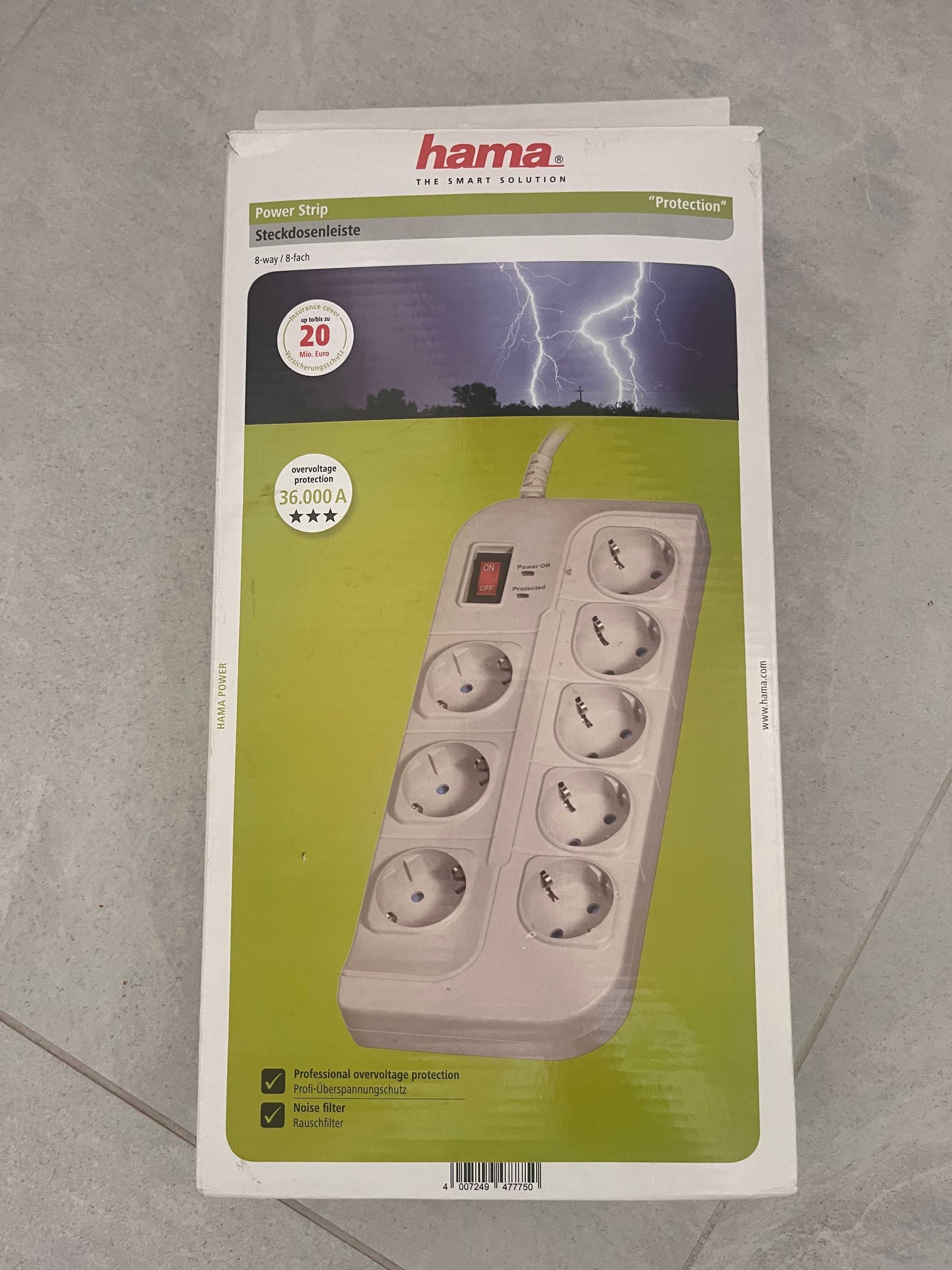 Hama Listwa zasilająca 8 gniazd Protection przedłużacz