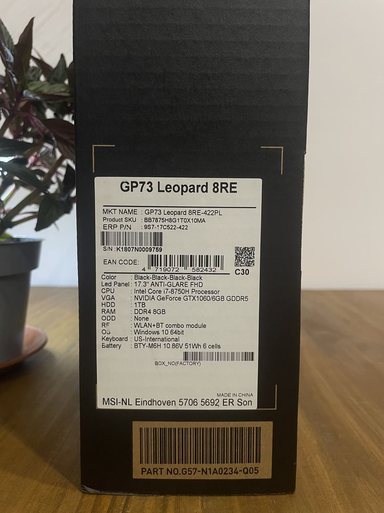 Laptop gamingowy MSI GP73 Leopard 8RE