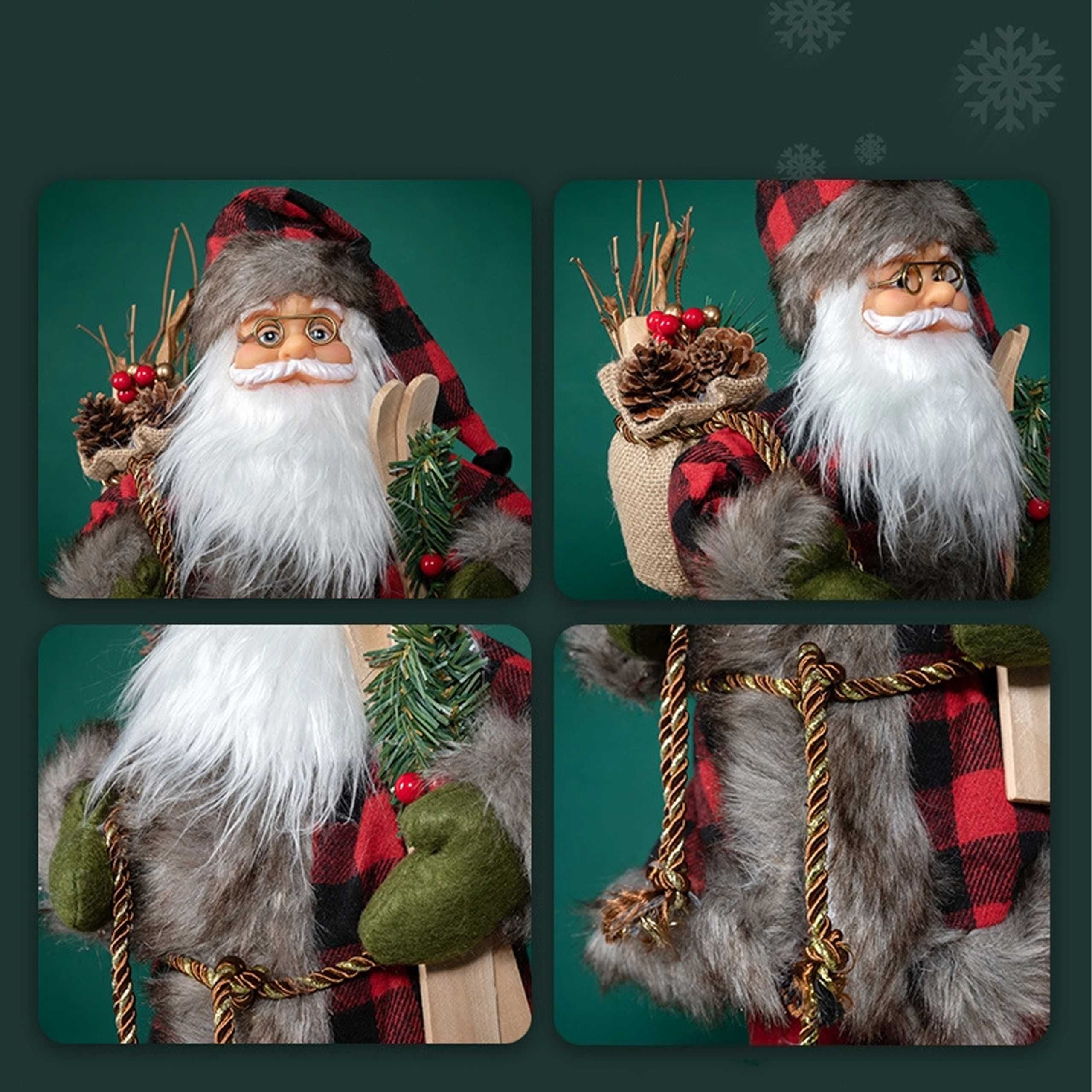Święty Mikołaj Figurka Ozdoba Świąteczna 60Cm Wysoka Jakość