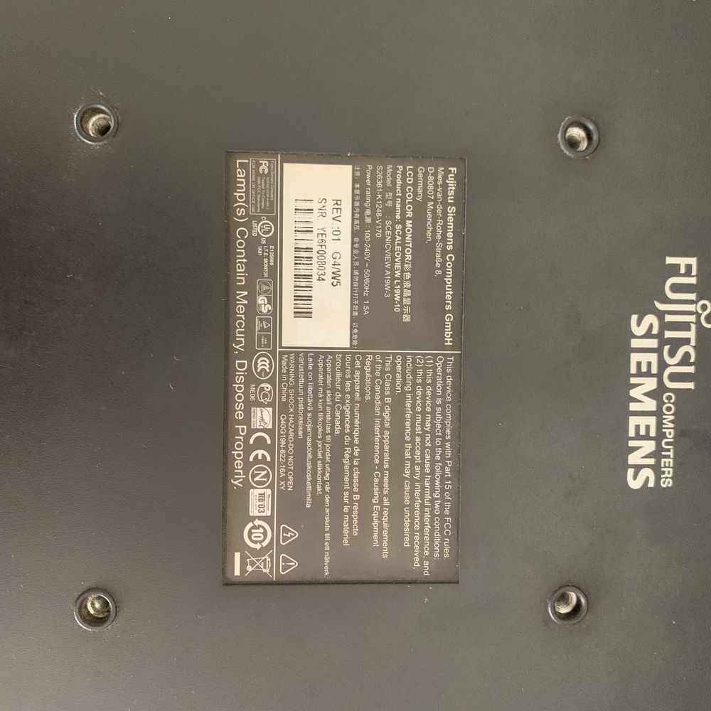 Monitor z głośnikami Fujitsu Siemens L19W-10 monitor czarny