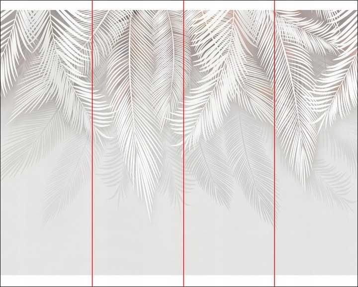 Fototapeta 3d LIŚCIE PALMY w odcieniach beżu FLIZELINA Winylowa 290g