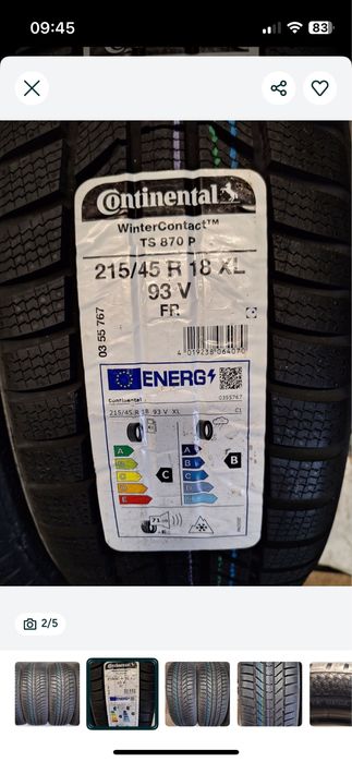 Nowe Opony Zimowe 215/45R18 Continental TS870 Zima 215/45/18