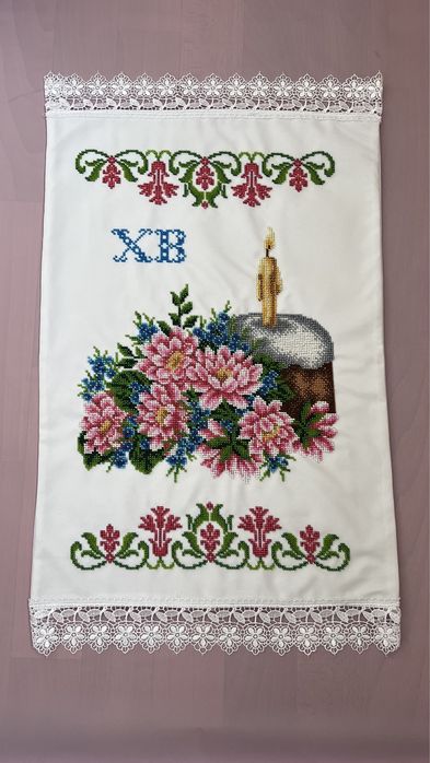 Вишитий рушник на Великодній кошик. Рушник на Паску