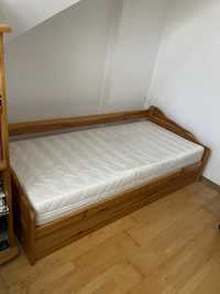 Oddam łóżko drewniane 210x100 cm z materacem schowek na pościel