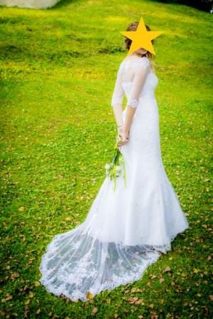 Wyjątkowa suknia ślubna koronka tiul 36,38 S M + akcesoria