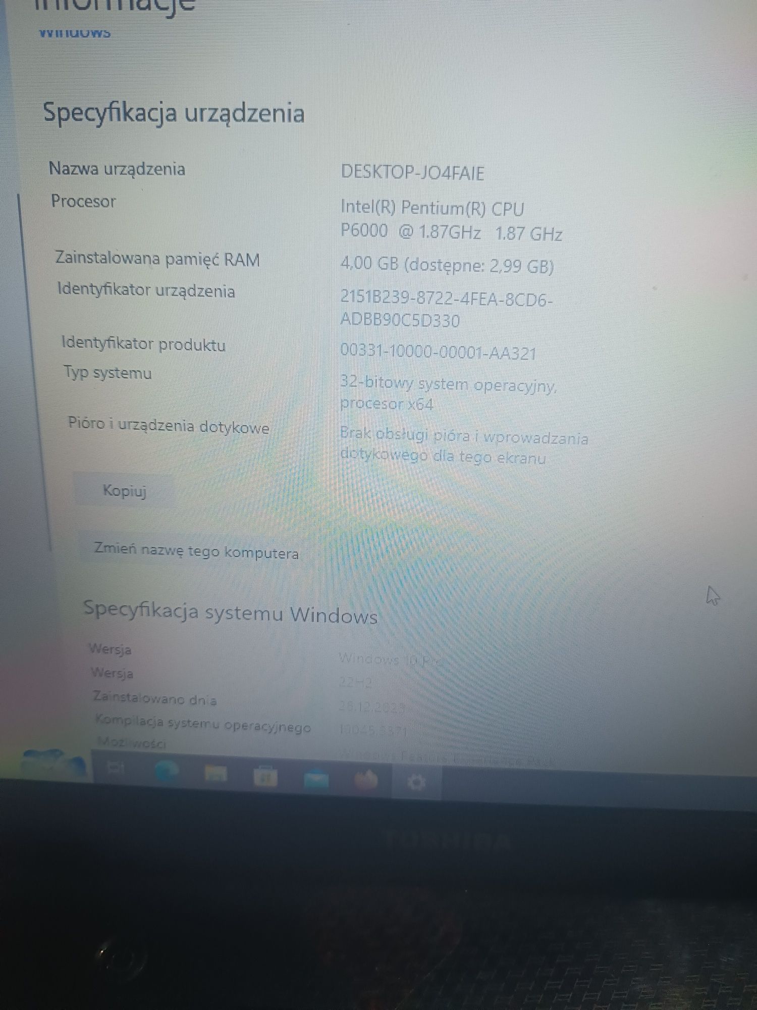 Laptop Toshiba satellite l650