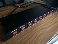 Painel extensão de tomada 8 x Switch On / Off rack 19'' 1U