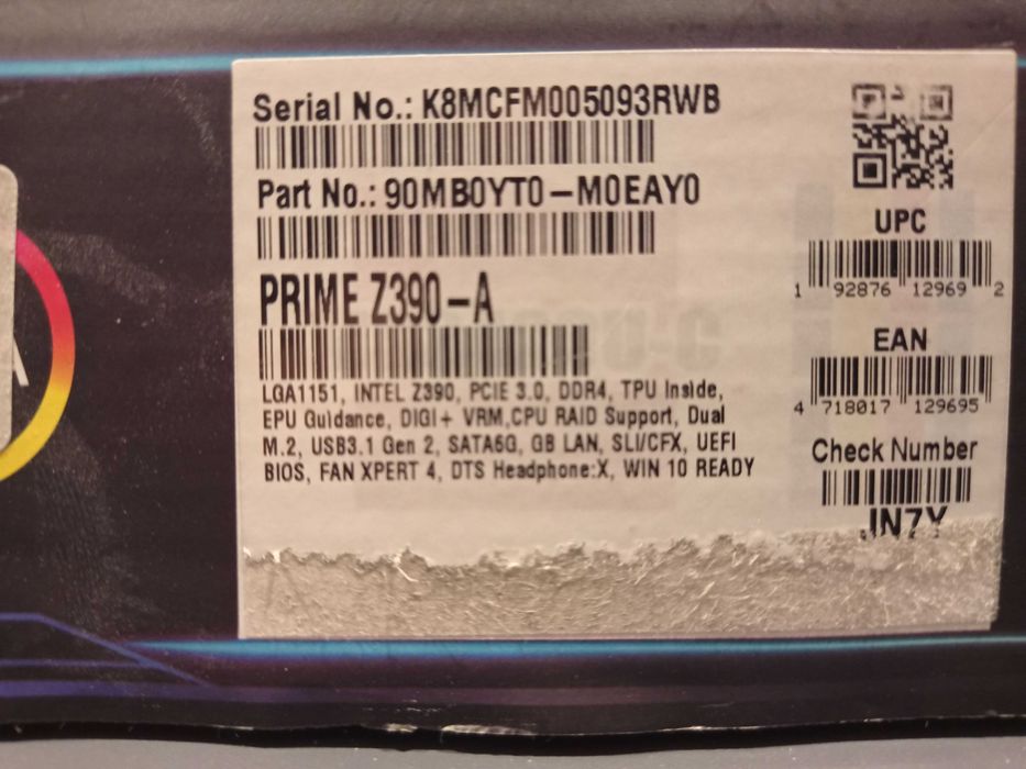 ASUS PRIME Z390-A (gwarancja)