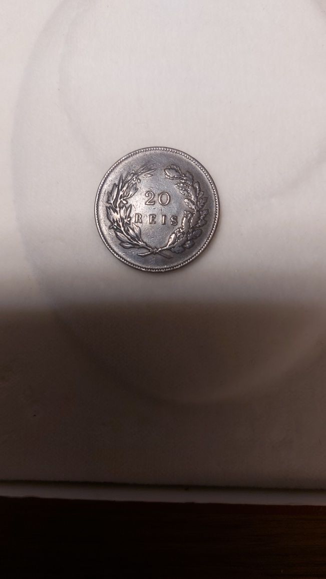 Moeda de 20 Reis datada de 1891