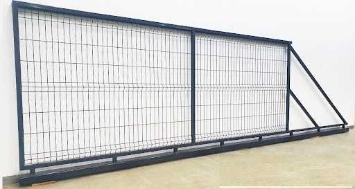 NOWA BRAMA Przesuwna 7m x 165cm światło 5m SŁUPY Rolki KOMPLET  / 6m