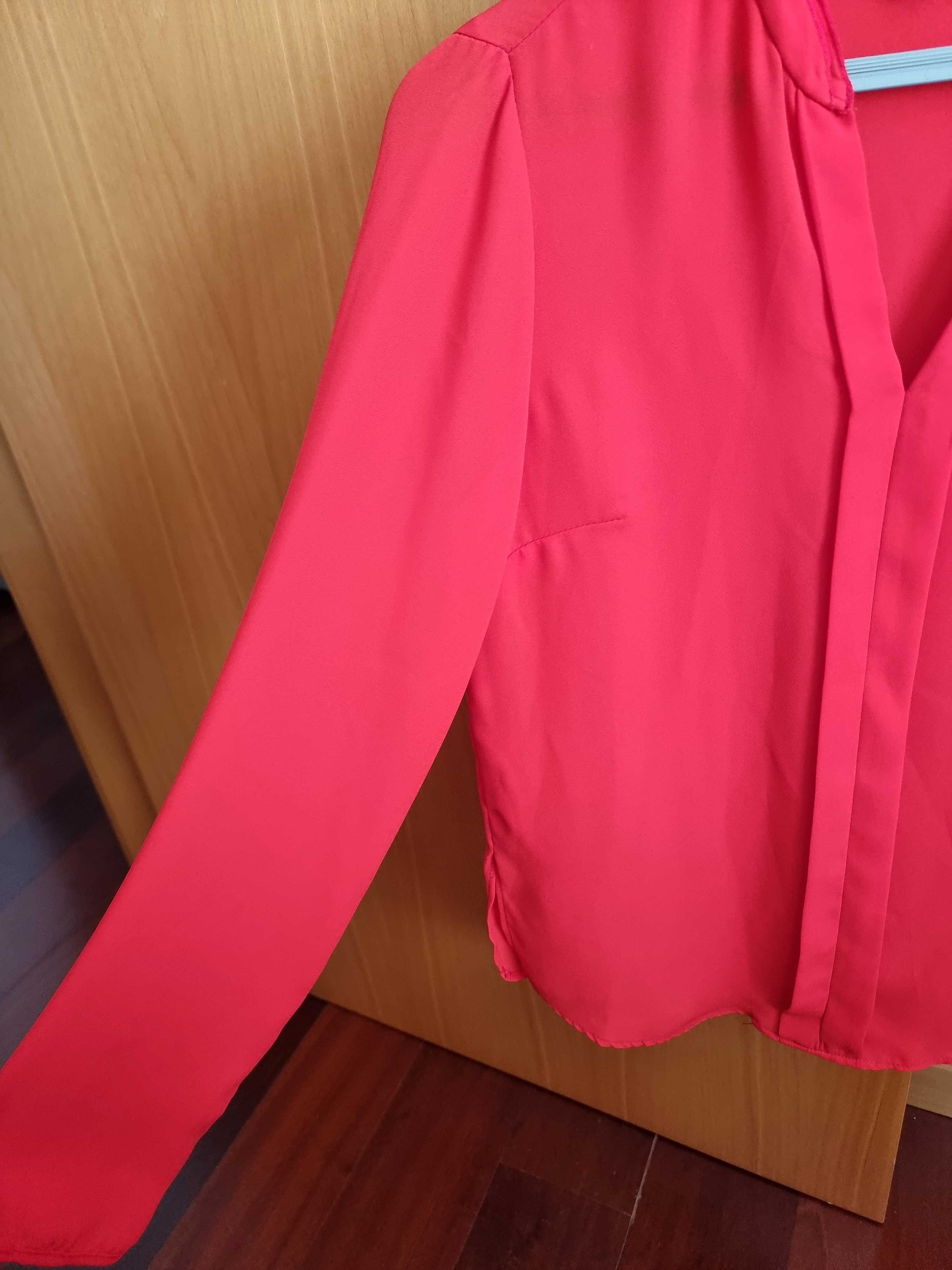 Blusa vermelha alaranjada/ coral Primark, tamanho 34