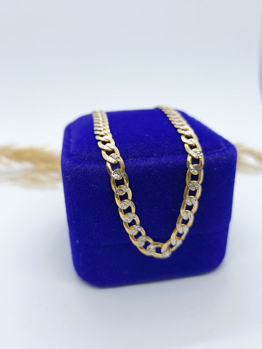 Widoczna bransoletka pancerka ze złota, złoto 417